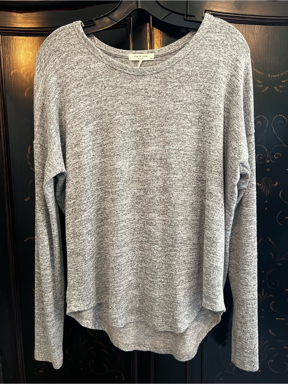 rag & bone Hudson Long-Sleeve Tee in Heather Gray - Size Small, Like New!